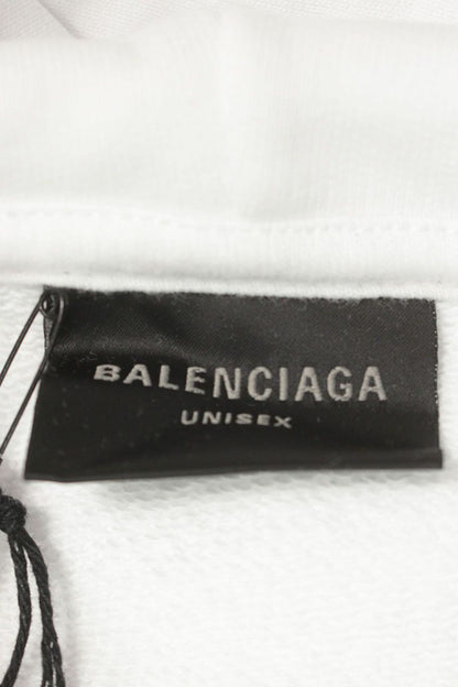 Balenciaga 21AW Front Print Hoodie White Size S