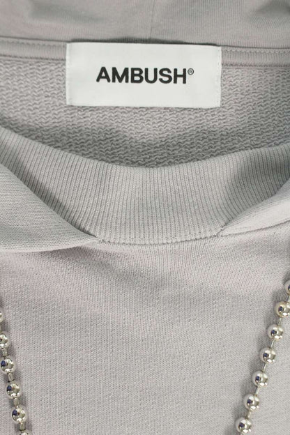 Ambush Design Chain Logo Embroidered Hoodie Gray Size M