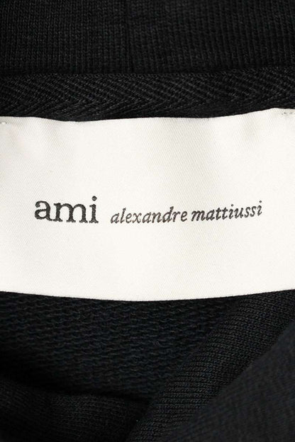 AMI 26SS Embroidered Pullover Hoodie Black x Red Size M