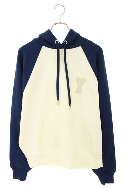 AMI 26SS Embroidered Pullover Hoodie Blue x White Size L