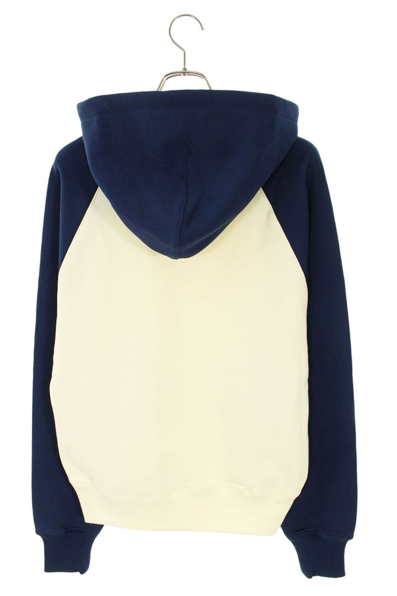 AMI 26SS Embroidered Pullover Hoodie Blue x White Size M