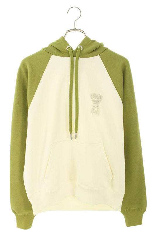 AMI 26SS Embroidered Pullover Hoodie White x Green Size M
