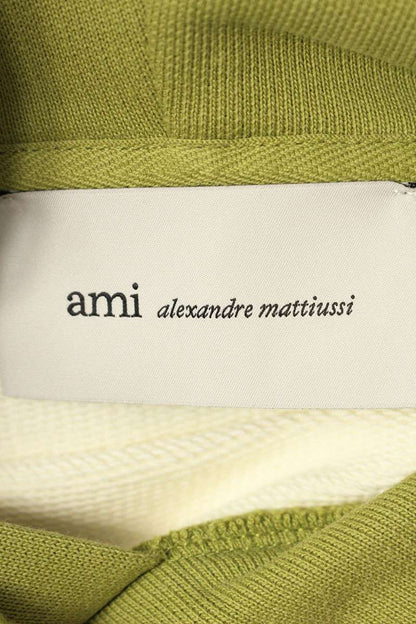 AMI 26SS Embroidered Pullover Hoodie White x Green Size M