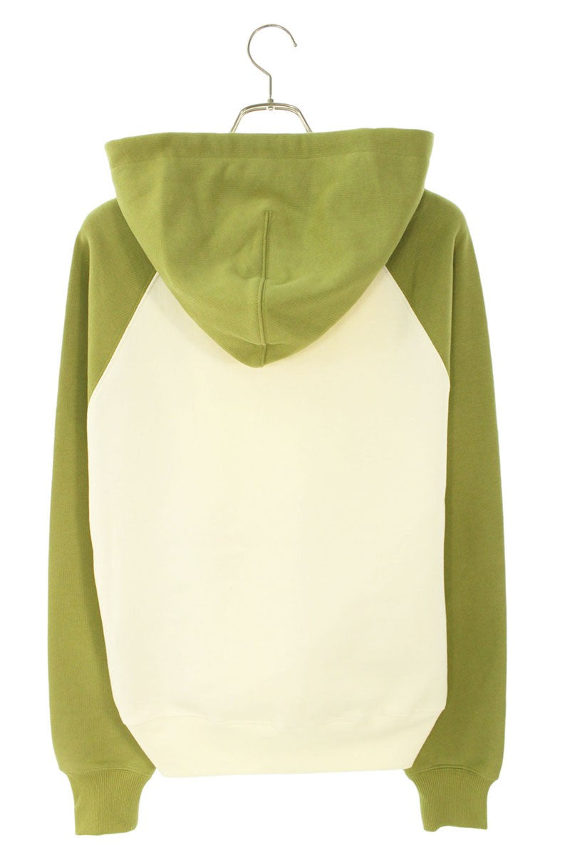 AMI 26SS Embroidered Pullover Hoodie White x Green Size L