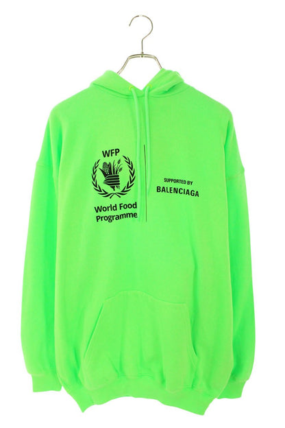Balenciaga WFP Logo Print Pullover Hoodie Green Size S