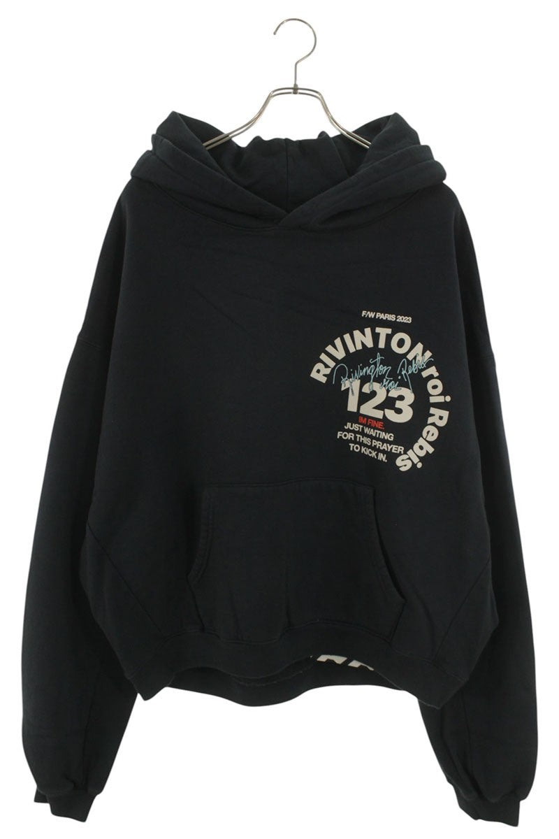 RRR-123 CVA PARIS HOODIE Navy Cotton Logo Size S