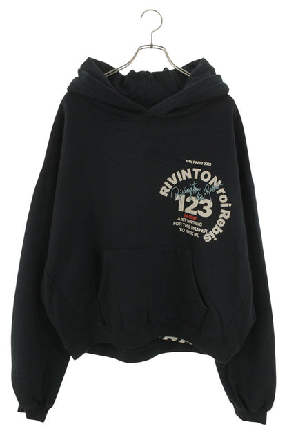 RRR-123 CVA PARIS HOODIE Navy Cotton Logo Size S