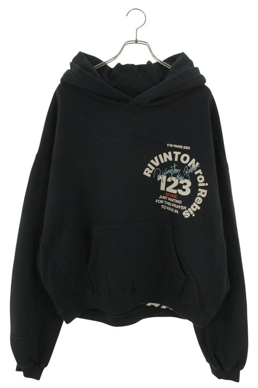 RRR-123 CVA PARIS HOODIE Navy Cotton Logo Size S