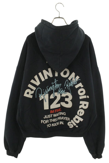 RRR-123 CVA PARIS HOODIE Navy Cotton Logo Size S