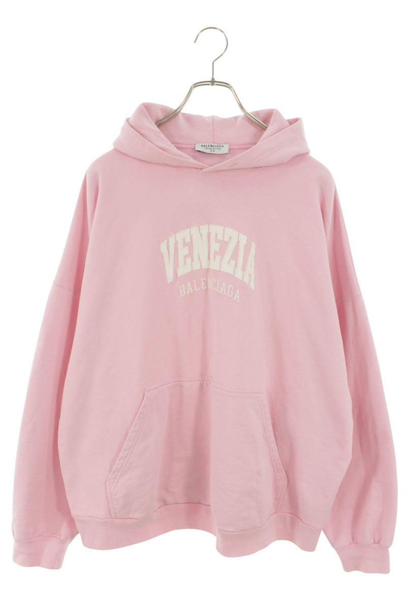 Balenciaga VENEZIA Embroidered Pullover Hoodie Pink Size M