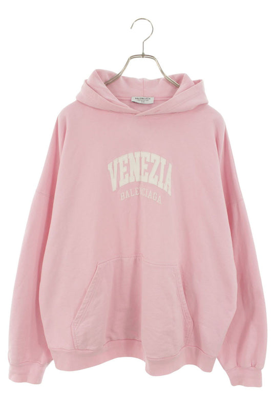 Balenciaga VENEZIA Embroidered Pullover Hoodie Pink Size M