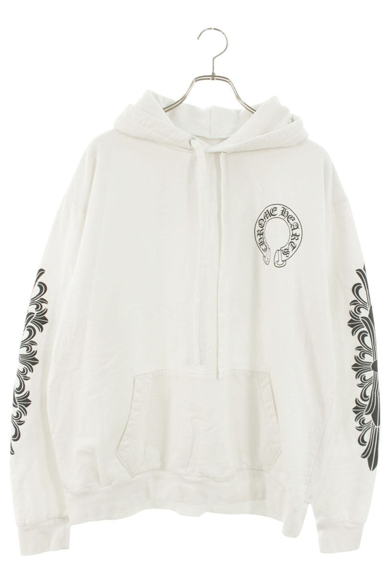 Chrome Hearts Floral Sleeve Back Horseshoe Hoodie Size L
