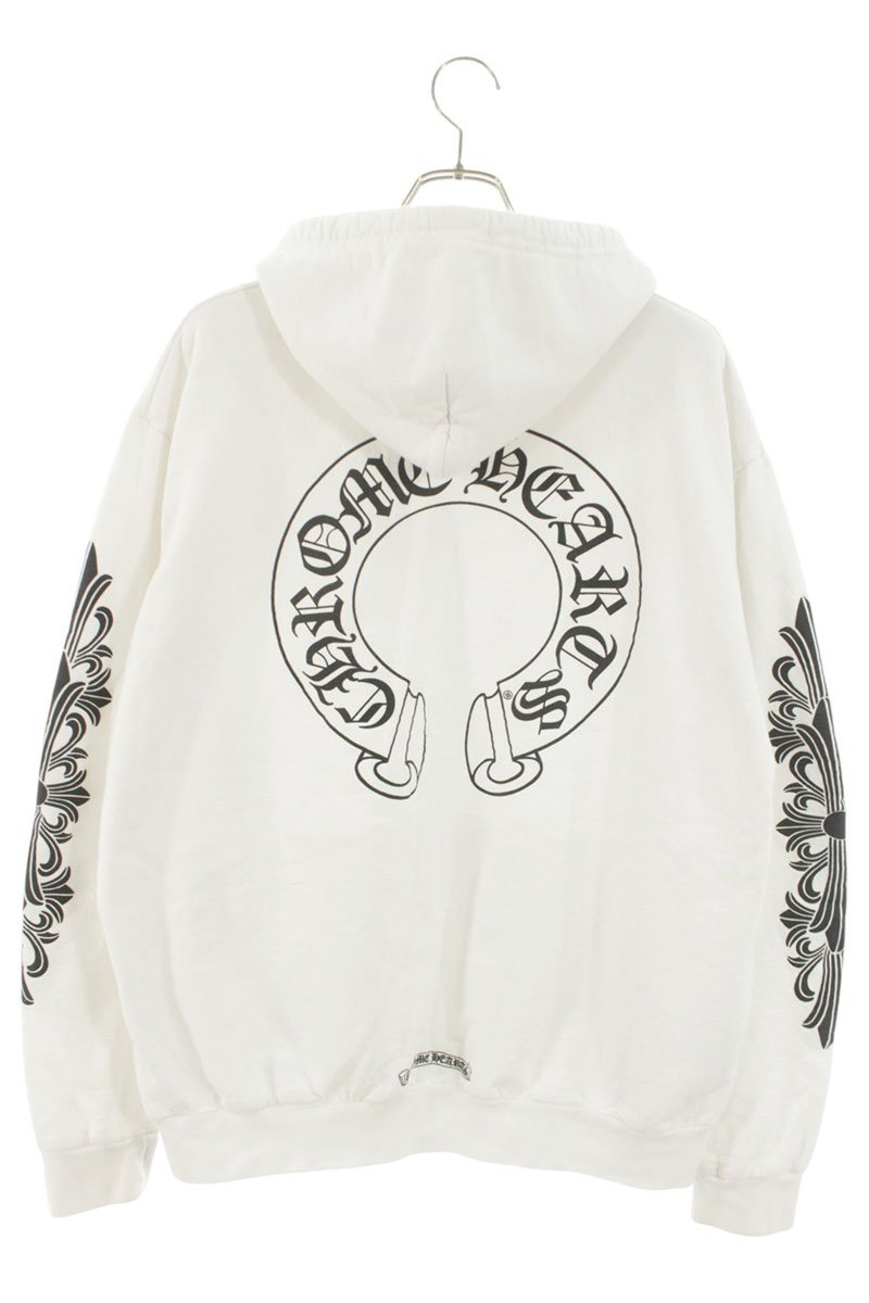 Chrome Hearts Floral Sleeve Back Horseshoe Hoodie Size L