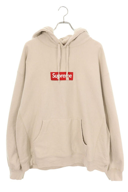 SUPREME Box Logo Hooded Sweatshirt Beige Size XXL