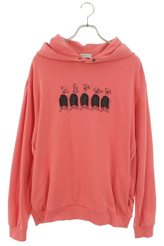Moncler Print Hoodie Pink Size M