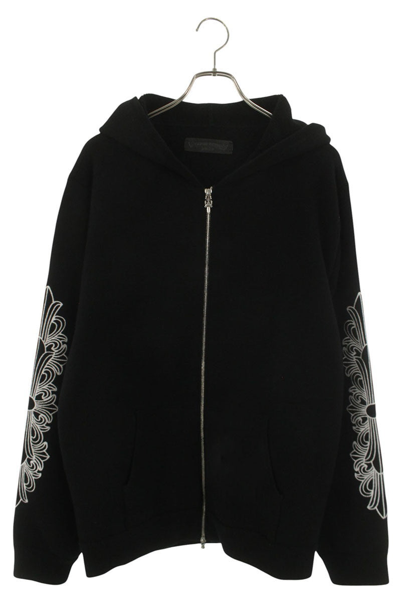 Chrome Hearts Floral Embroidered Cashmere Zip Hoodie Size XL