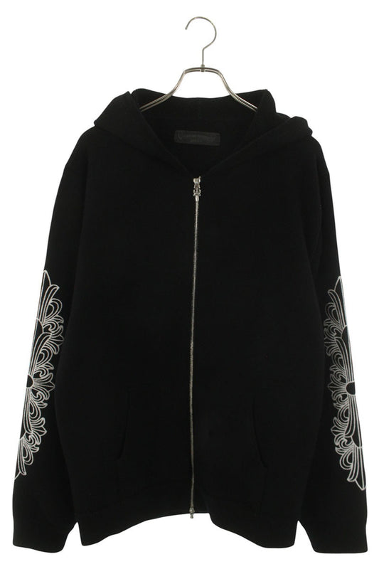 Chrome Hearts Floral Embroidered Cashmere Zip Hoodie Size XL