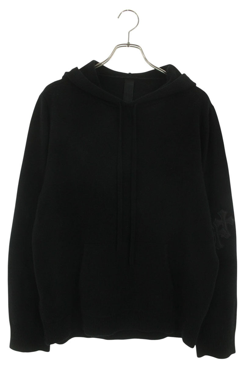 Chrome Hearts Y NOT Cashmere Cross Patch Knit Hoodie Size M