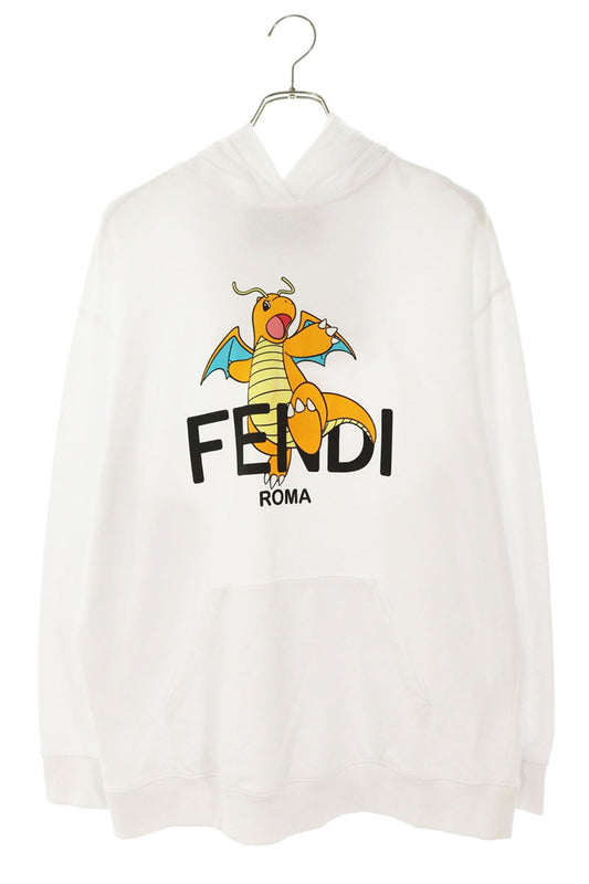 FENDI 24SS Character Print Pullover Hoodie White Size S