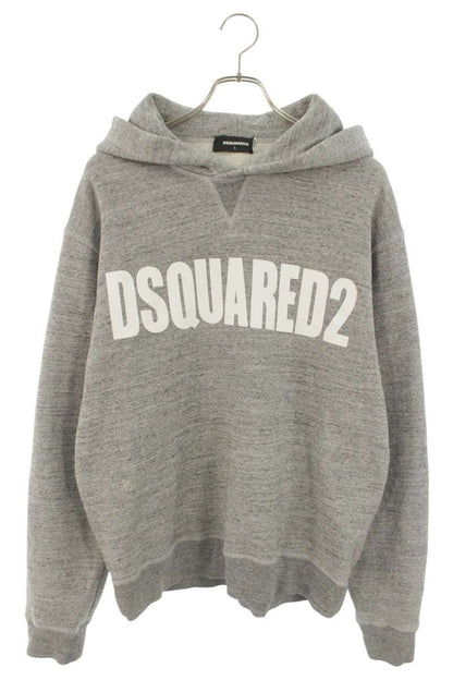 DSQUARED2 Logo Print Pullover Hoodie Gray Size L