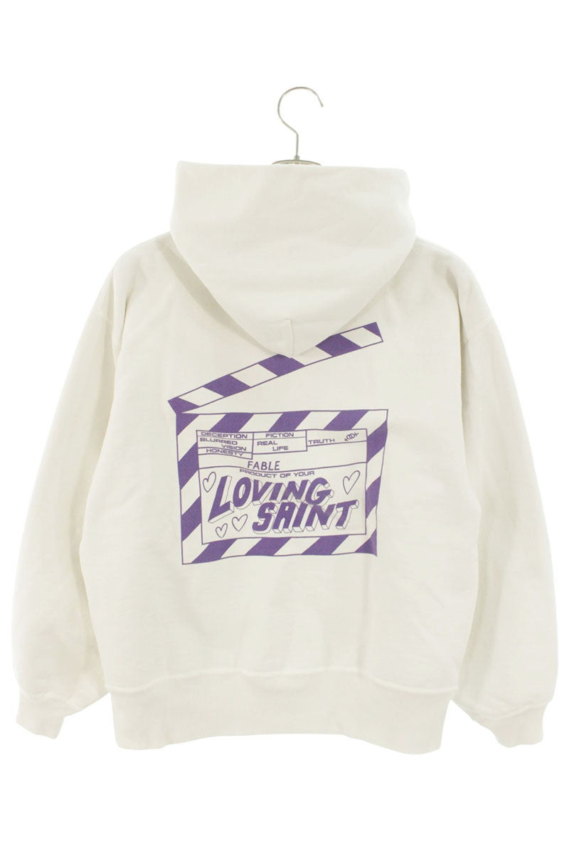 SAINT MICHAEL I LOVE SAINT Print Hoodie White Size S