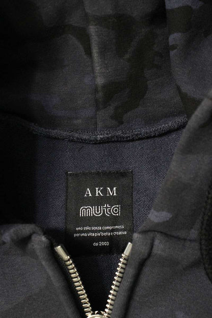 AKM x muta Camo Logo Patch Zip-Up Hoodie Navy Size S