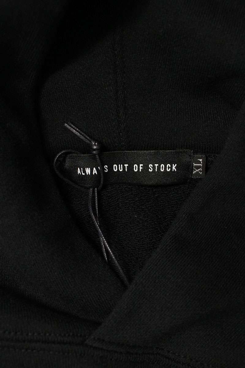 ALWAYS OUT OF STOCK Front Logo Hoodie Black Size XL