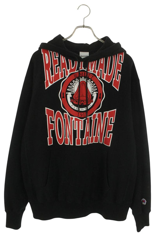 READYMADE College Logo Hoodie Black x Red Size M
