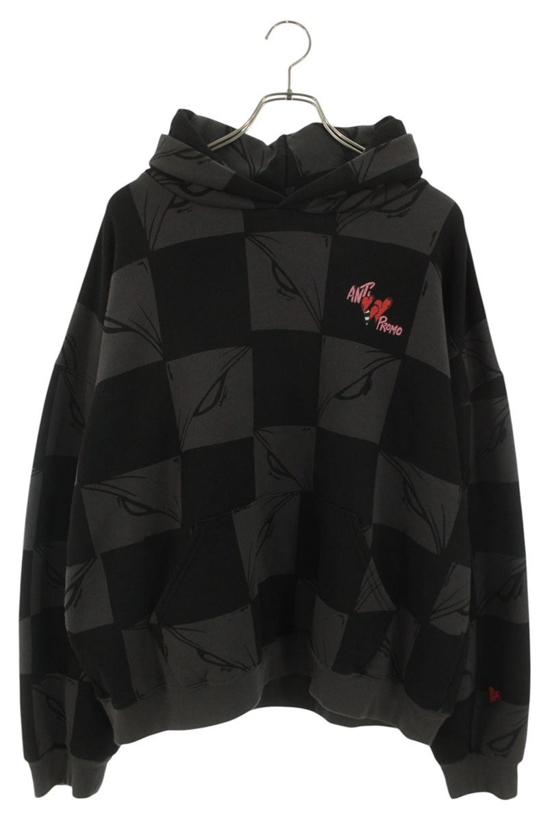 ANTI PROMO MATTY BOY Print Hoodie Black/Gray Size L