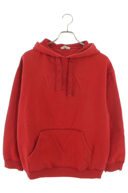 VALENTINO VLTN Embossed Pullover Hoodie Red Size M