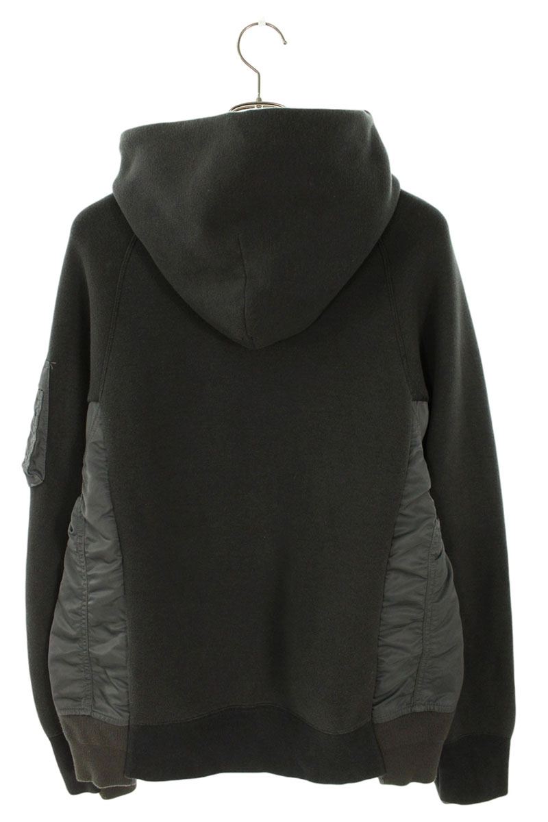 Sacai MA-1 Pullover Hoodie Gray Size M
