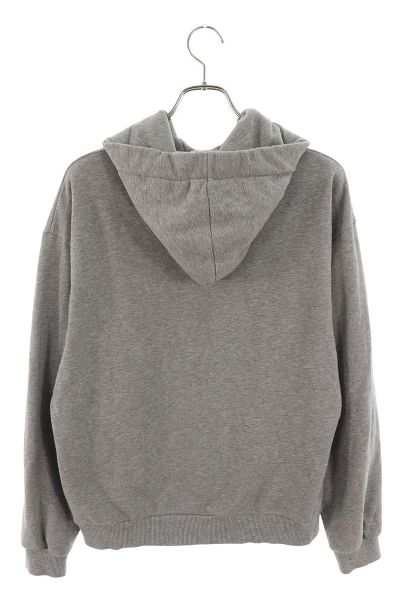 CELINE Logo Drawcord Pullover Hoodie Gray Size S