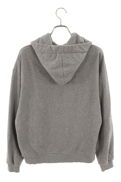 CELINE Logo Drawcord Pullover Hoodie Gray Size S