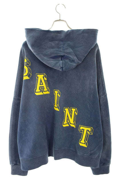 Saint Michael 24AW Vintage Hoodie Blue x Yellow Size L