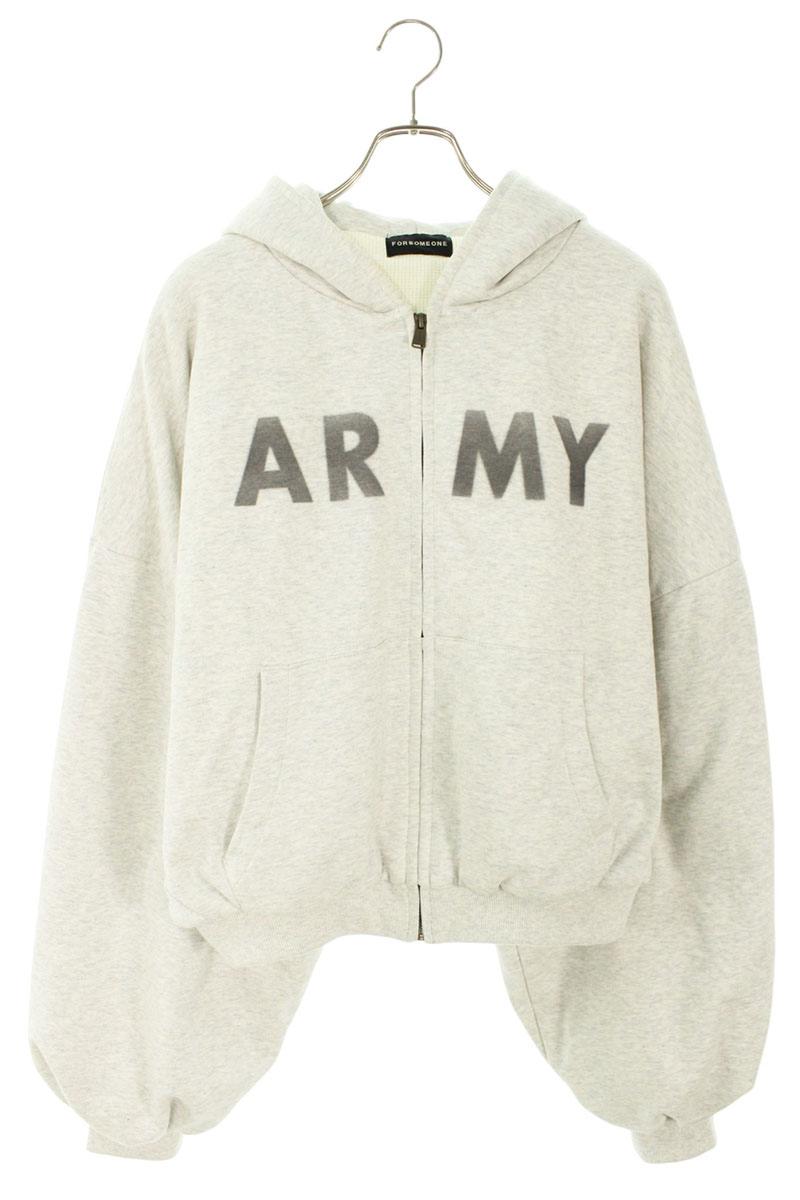 FOR SOME ONE SWEAT PUFFER HOODIE Gray Size M