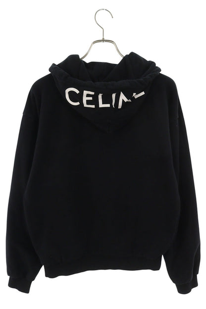 CELINE Hood Logo Zip-Up Hoodie Black Size S