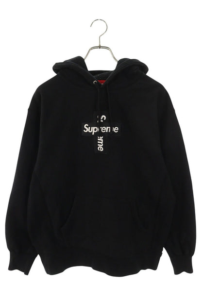 Supreme 20AW Cross Box Logo Hooded Sweatshirt Black Size M