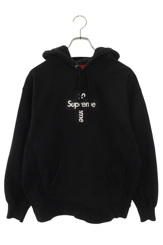Supreme 20AW Cross Box Logo Hooded Sweatshirt Black Size M