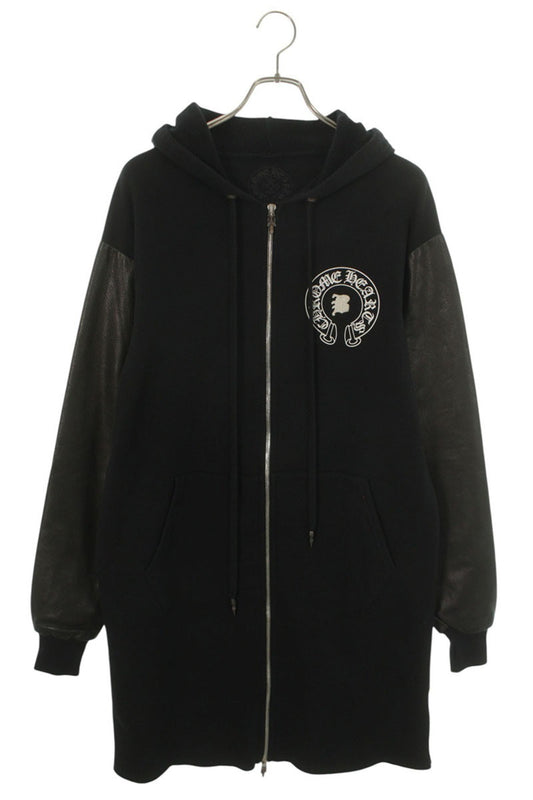 Chrome Hearts BELLA BELLA Leather Sleeve Zip Hoodie Size M