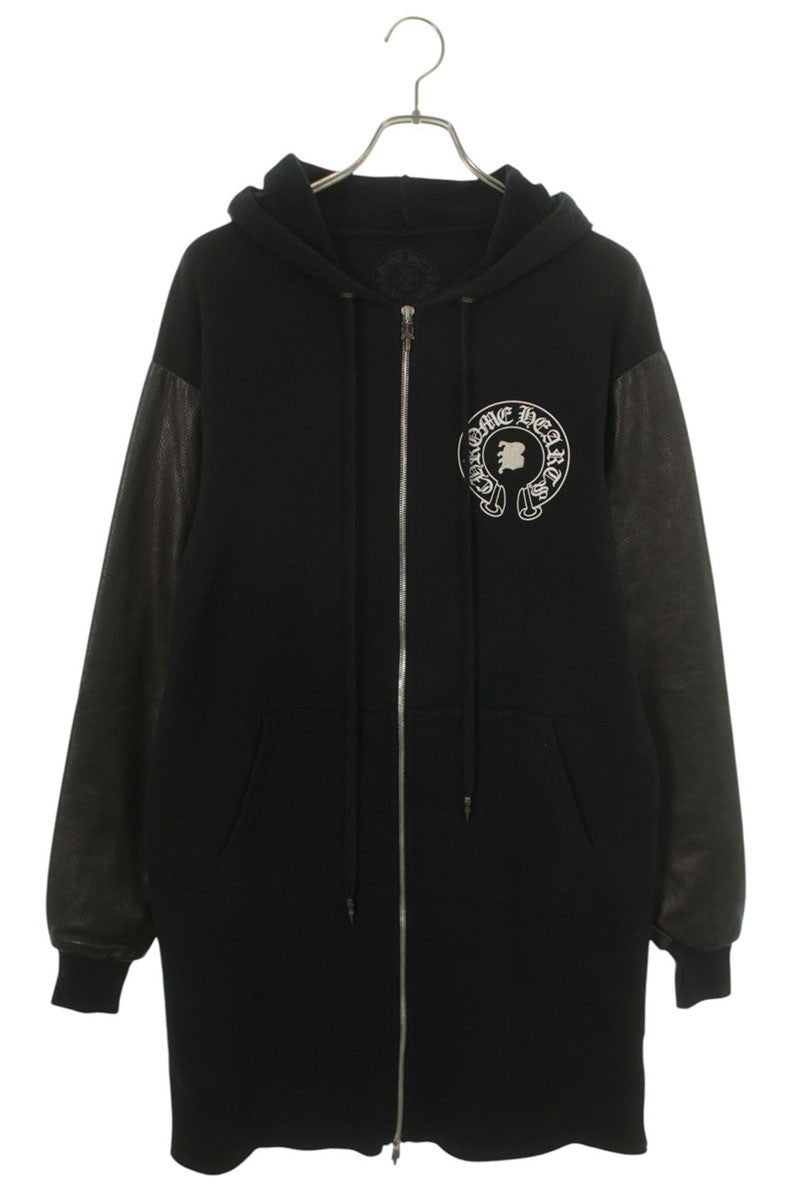 Chrome Hearts BELLA BELLA Leather Sleeve Zip Hoodie Size M