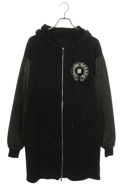 Chrome Hearts BELLA BELLA Leather Sleeve Zip Hoodie Size M