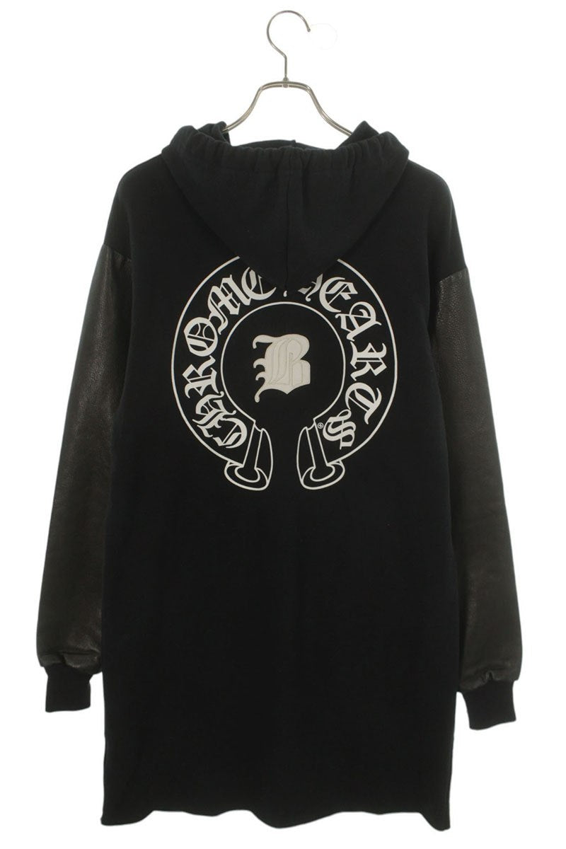 Chrome Hearts BELLA BELLA Leather Sleeve Zip Hoodie Size M