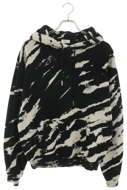 CELINE Tie-Dye One-Point Logo Print Hoodie Size L