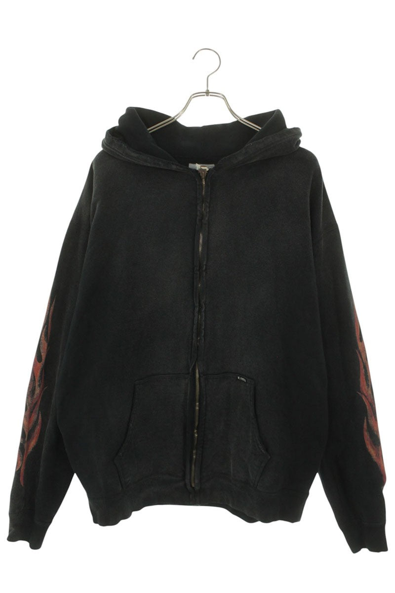 KAMIYA G16HD068 Crayon Frame Print Hoodie Black Size M