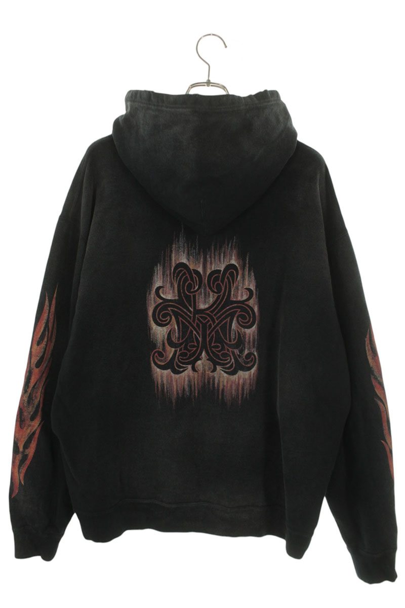 KAMIYA G16HD068 Crayon Frame Print Hoodie Black Size M