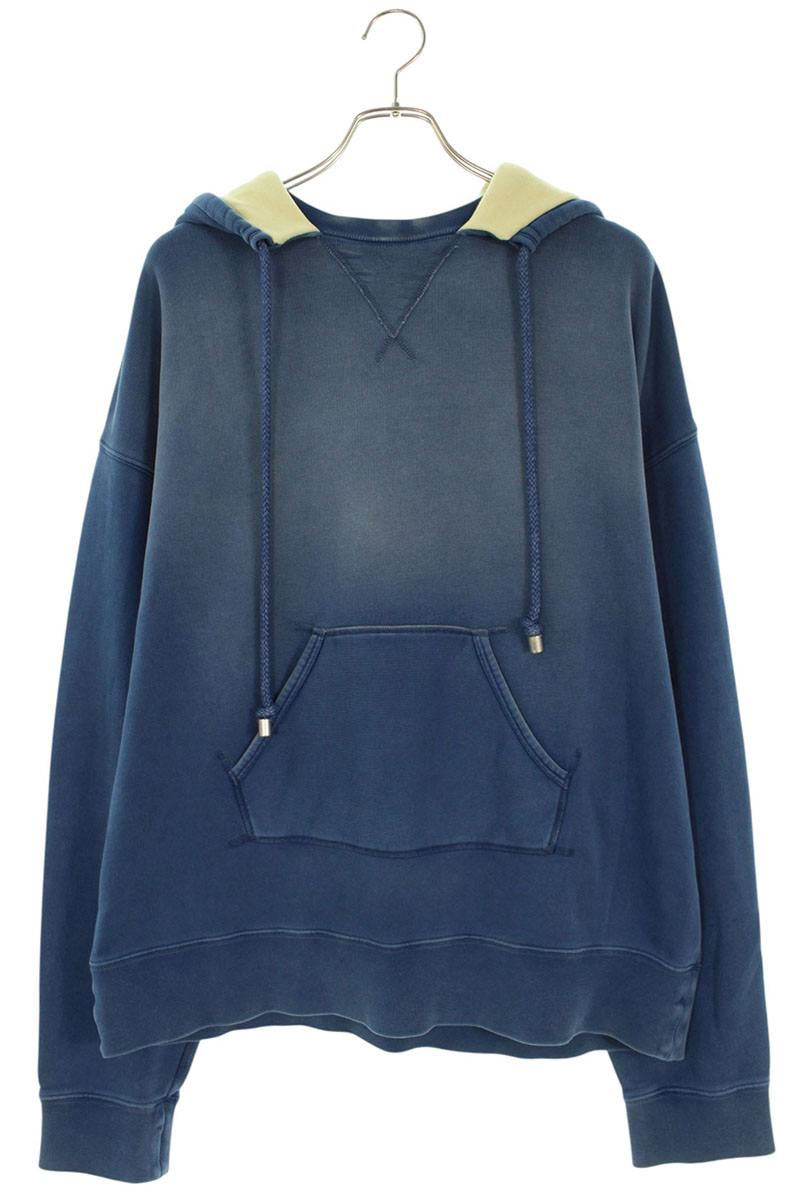 LOEWE Washed Cotton Hoodie Navy Size XXL