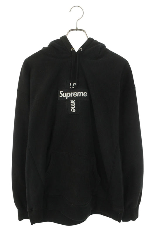 Supreme 20AW Cross Box Logo Hooded Sweatshirt Black Size XL