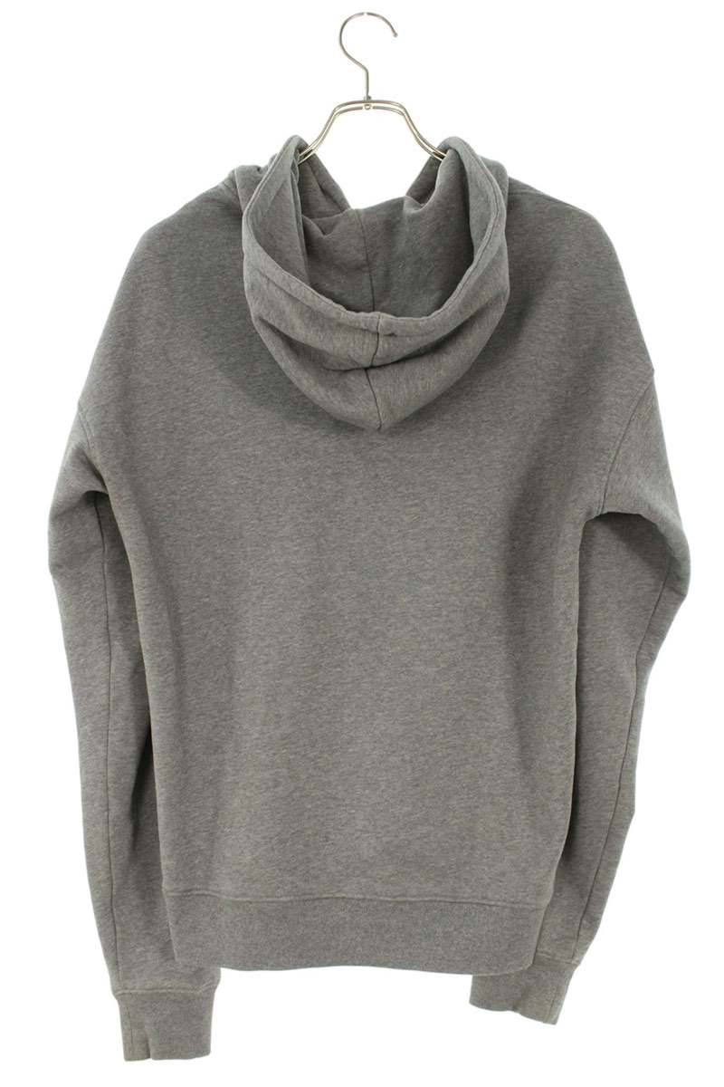MOSCHINO Logo Print Zip-Up Hoodie Gray Size S