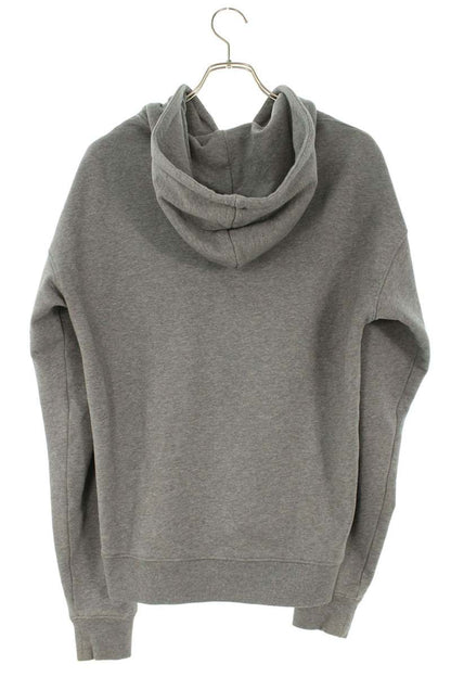 MOSCHINO Logo Print Zip-Up Hoodie Gray Size S