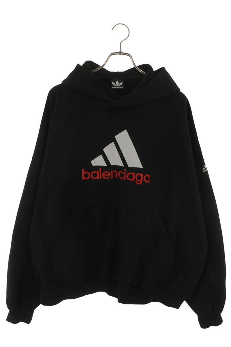 Balenciaga x Adidas Logo Oversized Hoodie Black Size L